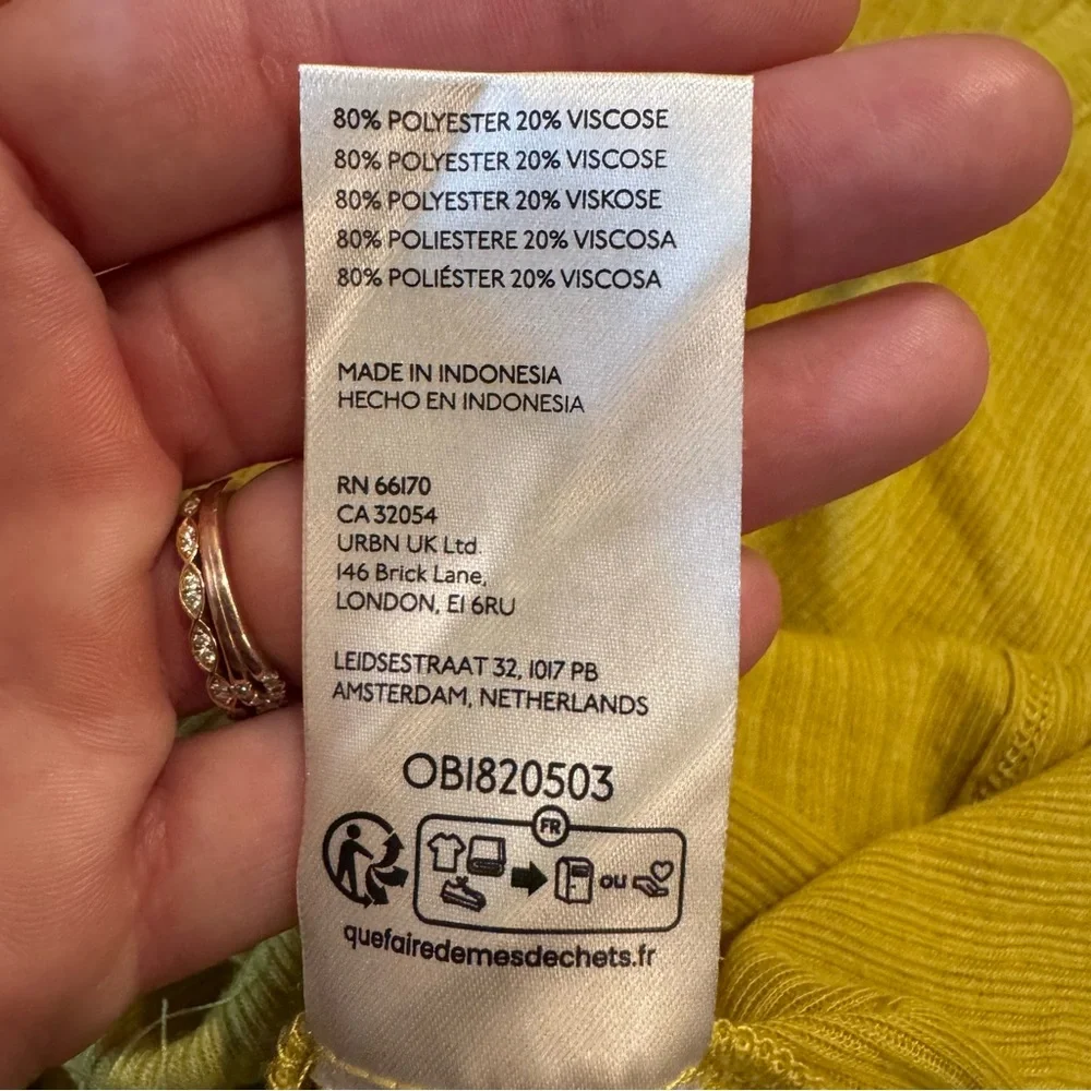 Anthropologie Pilcro Chartreuse Yellow Long Sleeve Henley Top - Picture 11 of 11